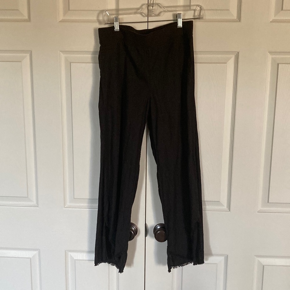Wearables XS Black Frayed Hem Pants